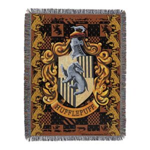 northwest woven tapestry throw blanket, 48 x 60 inches, hufflepuff crest