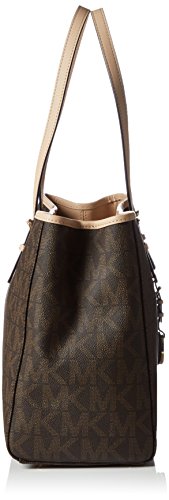 Michael Kors Jet Set Large Signature Travel Brown Tote Handbag 30T3GTVT7B-200