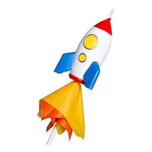 spaceman birthday candle outer space theme rocket candle for birthday party childrens day baby shower (rocket)
