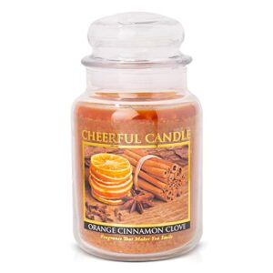 a cheerful giver – orange cinnamon clove scented glass jar candle (24 oz) with lid & true to life fragrance made in usa