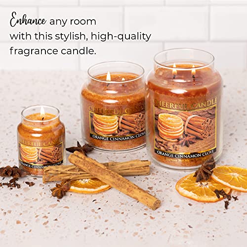 A Cheerful Giver - Orange Cinnamon Clove Scented Glass Jar Candle (24 oz) with Lid & True to Life Fragrance Made in USA