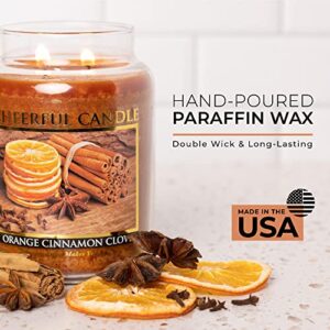 A Cheerful Giver - Orange Cinnamon Clove Scented Glass Jar Candle (24 oz) with Lid & True to Life Fragrance Made in USA