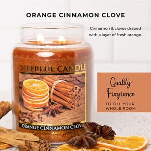 A Cheerful Giver - Orange Cinnamon Clove Scented Glass Jar Candle (24 oz) with Lid & True to Life Fragrance Made in USA