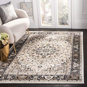 safavieh lyndhurst collection 4′ x 6′ cream / navy lnh334k traditional oriental non-shedding living room bedroom accent rug