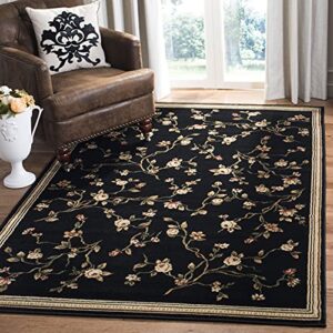 SAFAVIEH Lyndhurst Collection 3'3" x 5'3" Black LNH220A Traditional Floral Non-Shedding Living Room Bedroom Accent Rug