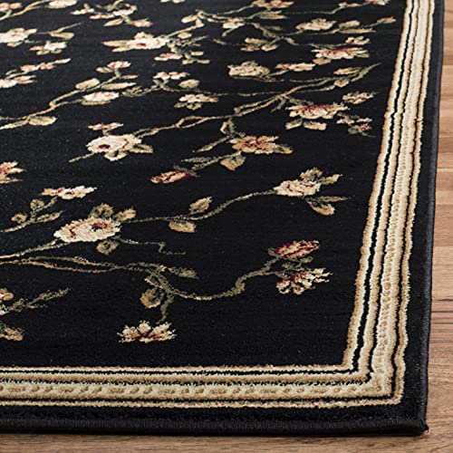 SAFAVIEH Lyndhurst Collection 3'3" x 5'3" Black LNH220A Traditional Floral Non-Shedding Living Room Bedroom Accent Rug