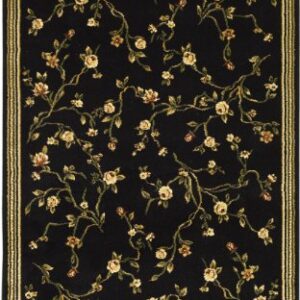 SAFAVIEH Lyndhurst Collection 3'3" x 5'3" Black LNH220A Traditional Floral Non-Shedding Living Room Bedroom Accent Rug