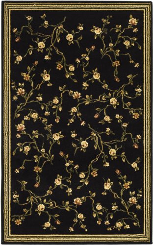 SAFAVIEH Lyndhurst Collection 3'3" x 5'3" Black LNH220A Traditional Floral Non-Shedding Living Room Bedroom Accent Rug