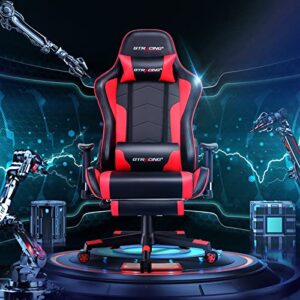 GTRACING Gaming Chair with Footrest Speakers Video Game Chair Bluetooth Music Heavy Duty Ergonomic Computer Office Desk Chair Red