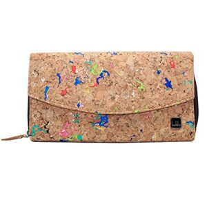 boshiho natural cork wallet – large capacity smart phone long clutch purse for women vegan gift (cork 1)