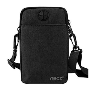 agoz crossbody handbag cell phone purse wallet sling shoulder bag strap for iphone 14 13 12 11 xs max xr 8, samsung s22 s20 s10 plus,s21,note 20 10, s9,s8, google pixel 7 6 6a 5 4a, lg stylo 6 (black)