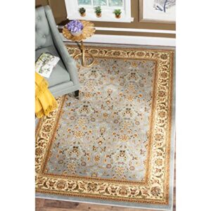 SAFAVIEH Lyndhurst Collection 8' Round Light Blue/Ivory LNH312B Traditional Oriental Non-Shedding Dining Room Entryway Foyer Living Room Bedroom Area Rug