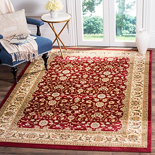 SAFAVIEH Lyndhurst Collection 8' Round Light Blue/Ivory LNH312B Traditional Oriental Non-Shedding Dining Room Entryway Foyer Living Room Bedroom Area Rug