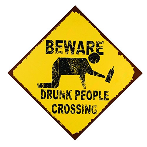 Ohio Wholesale Funny Drunk People Crossing Yellow Warning Sign Metal