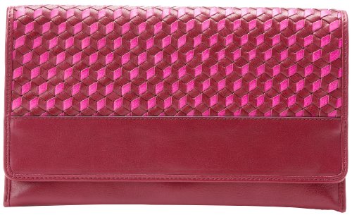 Cole Haan Women's Parker Weave Envelope Clutch, Winery/Orchid, ONE Size