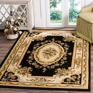 safavieh lyndhurst collection 5’3″ x 7’6″ black/ivory lnh218a traditional european medallion non-shedding living room bedroom dining home office area rug