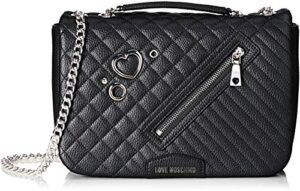 love moschino borsa pu quilted, women’s satchel, black (nero), 10x17x28 cm (b x h t)