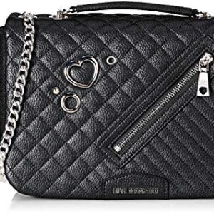 Love Moschino Borsa Pu Quilted, Women’s Satchel, Black (Nero), 10x17x28 cm (B x H T)