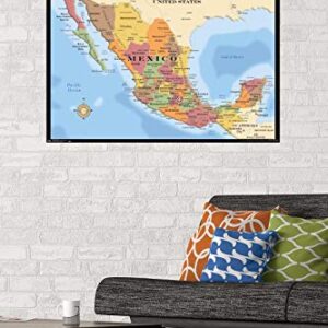 Trends International Map - Mexico Wall Poster, 22.375" x 34", Unframed Version
