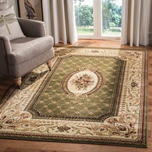 safavieh lyndhurst collection 8′ x 11′ sage / ivory lnh223a traditional european non-shedding living room bedroom dining home office area rug