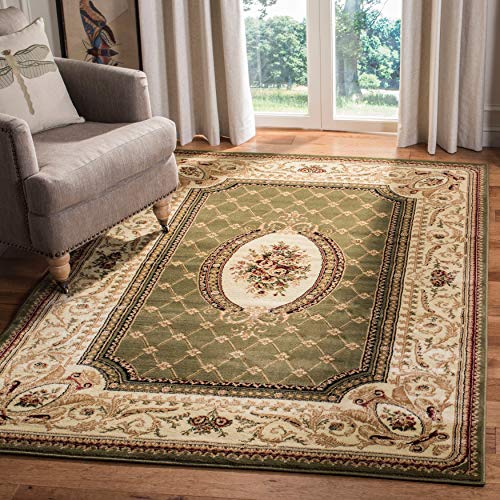 SAFAVIEH Lyndhurst Collection 8' x 11' Sage / Ivory LNH223A Traditional European Non-Shedding Living Room Bedroom Dining Home Office Area Rug