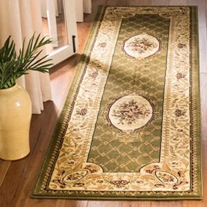 SAFAVIEH Lyndhurst Collection 8' x 11' Sage / Ivory LNH223A Traditional European Non-Shedding Living Room Bedroom Dining Home Office Area Rug