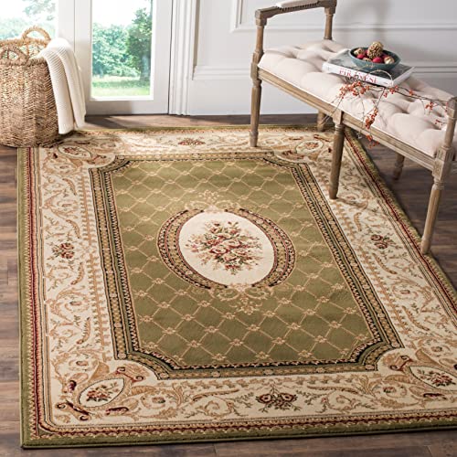 SAFAVIEH Lyndhurst Collection 8' x 11' Sage / Ivory LNH223A Traditional European Non-Shedding Living Room Bedroom Dining Home Office Area Rug