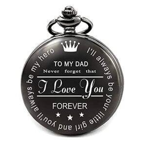 levonta dad gifts for birthday christmas fathers day, best daddy wedding gift ideas, to my dad pocket watch (pw-hero-dad-roman)