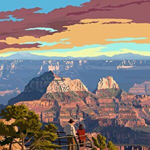 Grand Canyon National Park, Arizona, Painterly Series, Bright Angel Point (9x12 Wall Art Print, Home Decor)