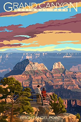 Grand Canyon National Park, Arizona, Painterly Series, Bright Angel Point (9x12 Wall Art Print, Home Decor)