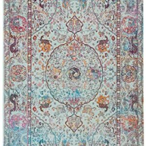 SAFAVIEH Luxor Collection 4' x 6' Turquoise / Aqua LUX330K Handmade Boho Chic Oriental Area Rug