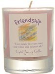 friendship ~ crystal journey candle ~ glass filled votive reiki charged herbal magic candle