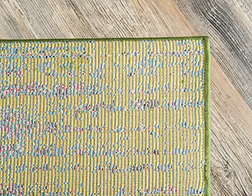 Unique Loom Vita Collection Saturated Over-Dyed Traditional Gradient Area Rug, 2 ft 2 in x 3 ft, Olive/Yellow