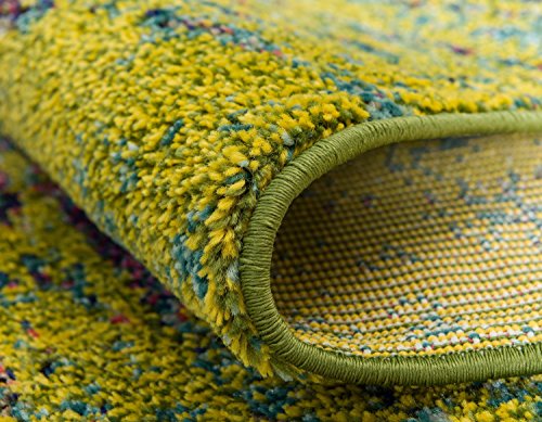 Unique Loom Vita Collection Saturated Over-Dyed Traditional Gradient Area Rug, 2 ft 2 in x 3 ft, Olive/Yellow