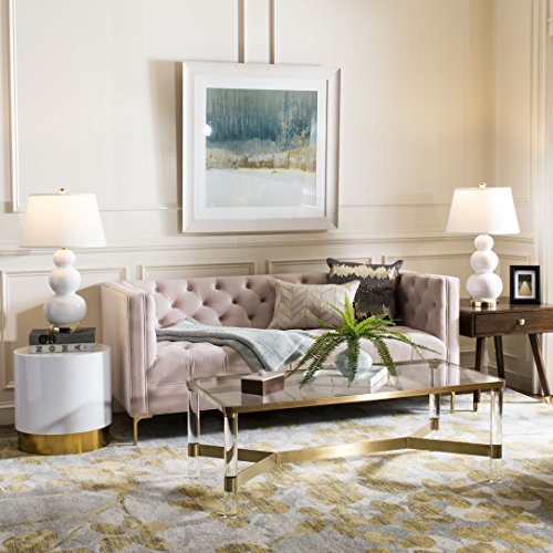 SAFAVIEH Evoke Collection 8' x 10' Grey / Gold EVK236P Floral Non-Shedding Living Room Bedroom Dining Home Office Area Rug