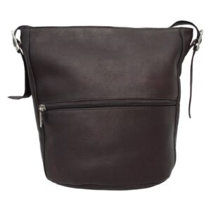 piel leather bucket bag, chocolate, one size