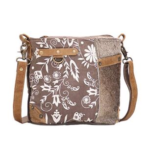 Myra Bag Linaria Upcycled Canvas & Cowhide Shoulder Bag S-1505