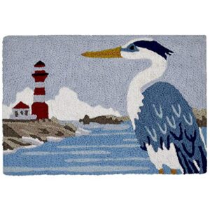 jellybean heron and lighthouse indoor/outdoor machine washable 20″ x 30″ accent rug