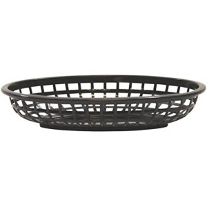 tablecraft 1074bk 9-3/8″ x 6″ black oval basket – dozen