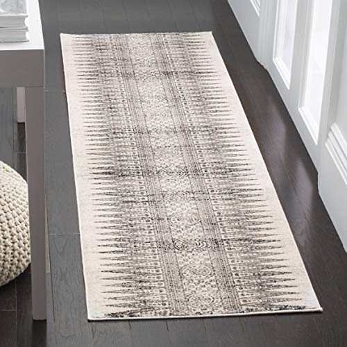 SAFAVIEH Evoke Collection 11' x 15' Ivory/Grey EVK226D Boho Non-Shedding Living Room Bedroom Dining Home Office Area Rug