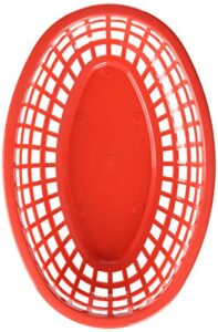 tablecraft (1074r) – oval plastic baskets, red (pack of 12)