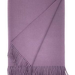 Alpaca Home - 100% Baby Alpaca Wool Solid Throw Blanket, All Natural, Hypoallergenic & Allergen Free for Home Décor or Travel 51 X 71 inches (Purple Haze)