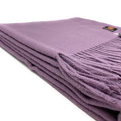 Alpaca Home - 100% Baby Alpaca Wool Solid Throw Blanket, All Natural, Hypoallergenic & Allergen Free for Home Décor or Travel 51 X 71 inches (Purple Haze)