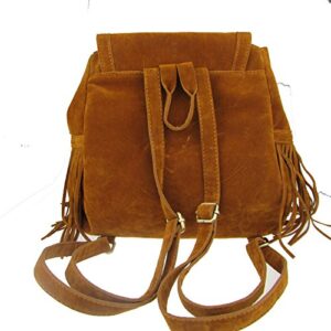 Donalworld Women Tassel Backpack Book Travel Drawstring PU Leather Bag Brown