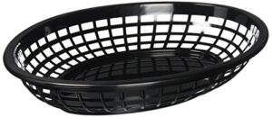 tablecraft (1084bk) – oval plastic serving basket, black (pack of 12)