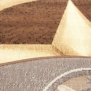 Champion Rugs Texas Western Star Rustic Cowboy Decor Novelty Area Rug Chocolate Brown (7 Feet X 7 Feet Round)