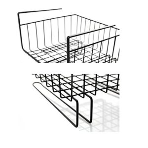 Home-organizer Tech Under Cabinets Shelf Basket Rack Shelf Storage Organization Basket (Black)