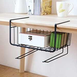 Home-organizer Tech Under Cabinets Shelf Basket Rack Shelf Storage Organization Basket (Black)