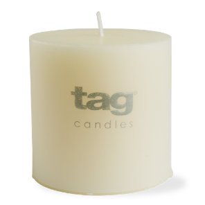 tag candle – chapel pillar 3×3 (ivory)