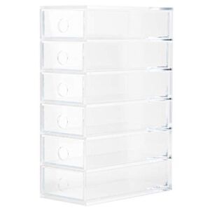 muji acrylic 6-drawer storage box, 8.7 cm width x 17 cm depth x 25.2 cm height